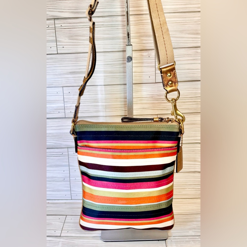 Coach Multicolor Striped Crossbody Bag - Picture 2 of 12